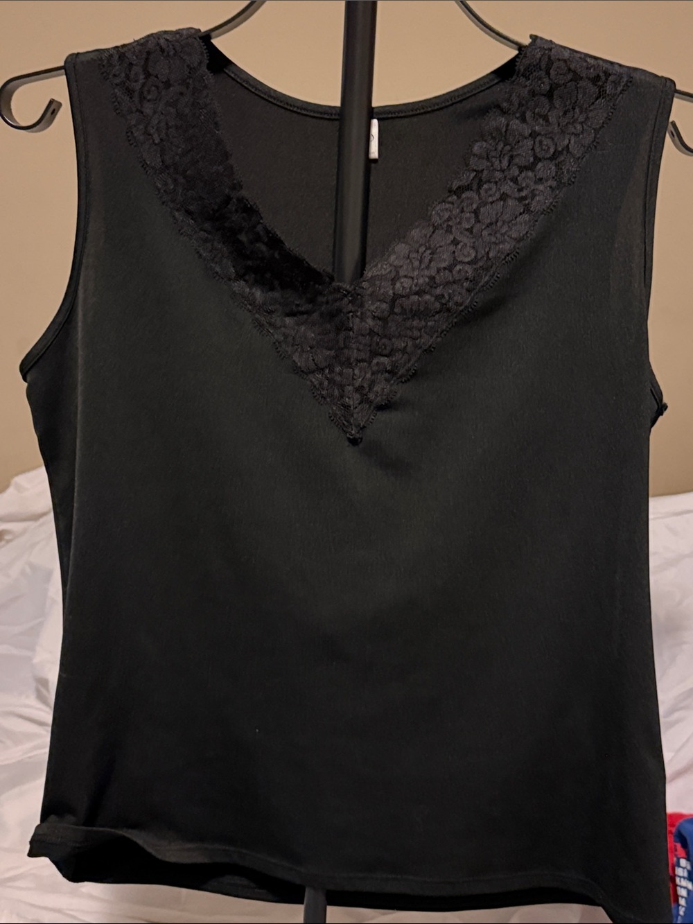 Cato Black Lace Trim V-Neck Camisole